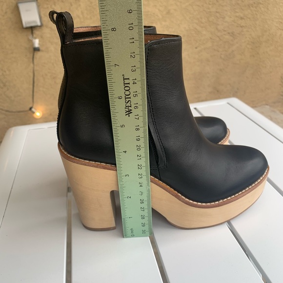 Antonio Melani black leather wood clog boots size 5.5 M - Picture 7 of 16